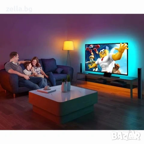 RGB LED лента 10м с USB, Bluetooth и музикален сензор – за телевизор и интериорно осветление 10129, снимка 10 - Друга електроника - 54658704