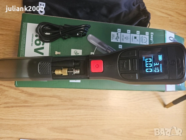 Акумулаторна помпа за гуми Bosch EasyPump, снимка 3 - Други инструменти - 54687351