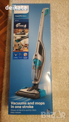 Без кабелна прахосмукачка philips powerpro aqua 3 in 1