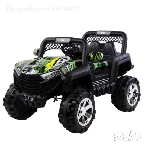 Детско електрическо бъги 4×4 с дистанционно, LED, USB и MP3 – 4 мотора, зелено, снимка 5 - Електрически играчки - 55523021