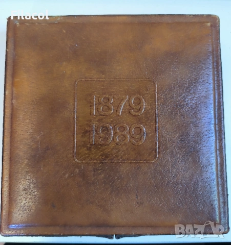 Настолен медал 110 години български съобщения 1989 г. RRR, снимка 3 - Антикварни и старинни предмети - 54490609