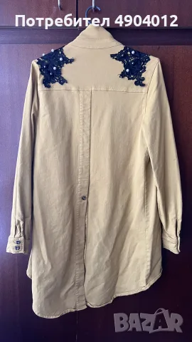 Ефектна асиметрична риза / яке Lucy Fashion с дантела и перли (XL), снимка 6 - Ризи - 55529006