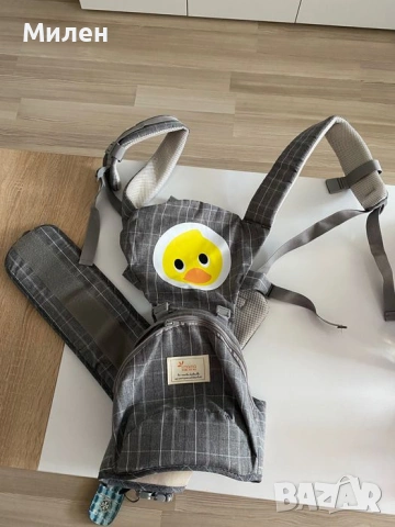 Кенгуру за деца сиво с апликация