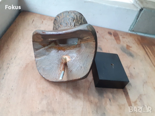 Страхотен стар гипсов патиниран бюст на Платон - реплика, снимка 6 - Антикварни и старинни предмети - 54031397