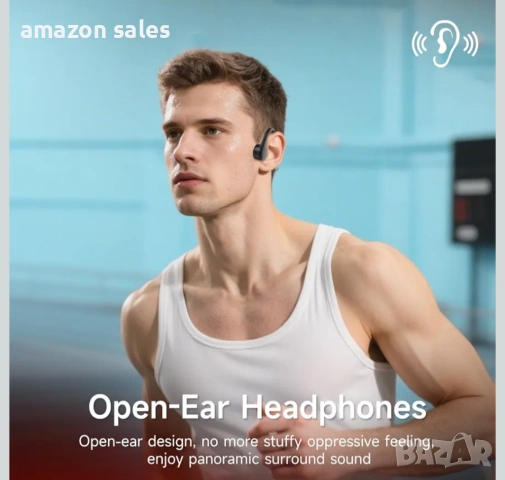 IFECCO X27 Водоустойчиви слушалки IP68 Bluetooth 6.0,с 8GB MP3,с костна проводимост (сини), снимка 3 - Безжични слушалки - 54239527