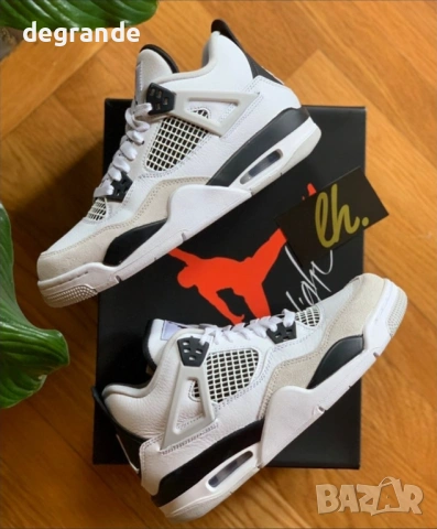 👟Nike Air Jordan 4 White Black 36 37 39 45 46 , снимка 3 - Маратонки - 54749010