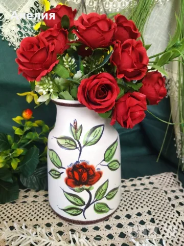Ваза с роза двулицева, снимка 4 - Вази - 55320667