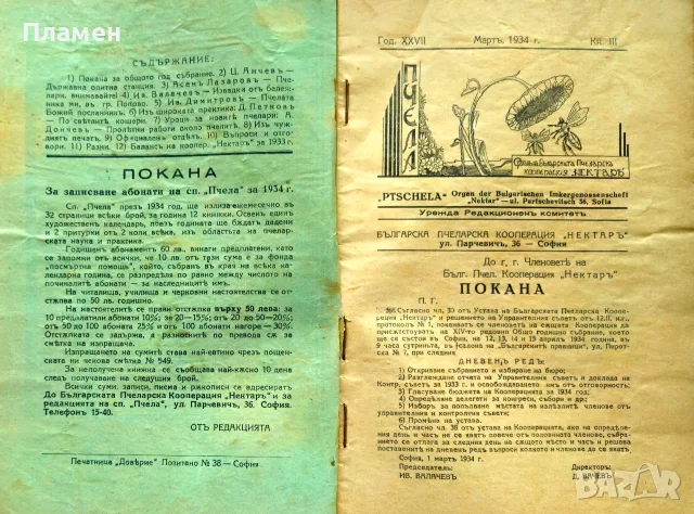 Пчела. Кн. 6 / 1931, Кн. 1 / 1932, Кн. 3 /1934, Кн.12 /1936, Кн. 4 / 1939, снимка 6 - Антикварни и старинни предмети - 55325312