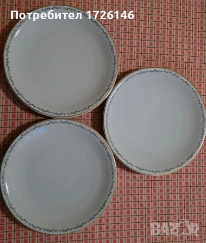 Порцеланови чинии със златен кант 3 броя Bareuther Bavaria Germany , снимка 2 - Чинии - 54044100
