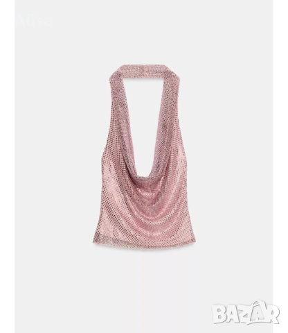 Официален топ на Зара с камъни, снимка 6 - Корсети, бюстиета, топове - 54034332