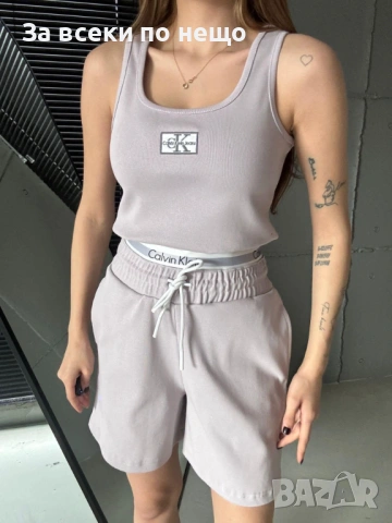 Calvin Klein Дамски Летен Комплект👚🩳Дамски Къс Екип Келвин Клайн - 5 Цвята Код I_254, снимка 3 - Спортни екипи - 54876810