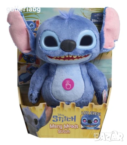 Интерактивен Плюшен Stitch Many Moods със Звуци, LCD Очи и Над 50 Реакции