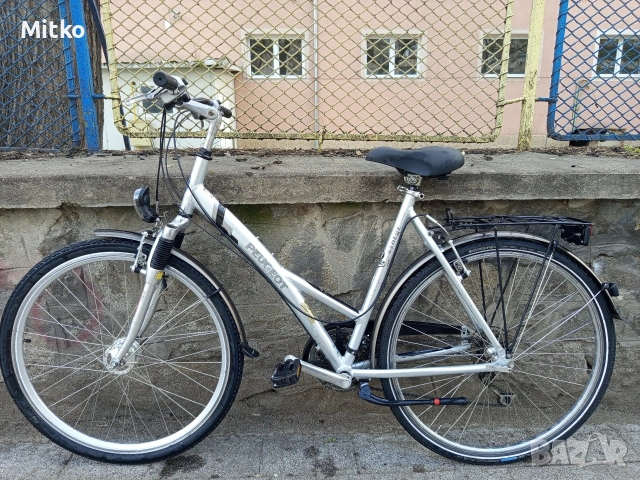 28 цола алуминиев велосипед Пежо с 21 скорости усилени капли амортисьори предни като нов , снимка 3 - Велосипеди - 53987447