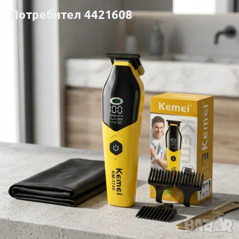 Професионален тример Kemei KM-1745 с LCD дисплей и USB зареждане, снимка 5 - Други - 55230717