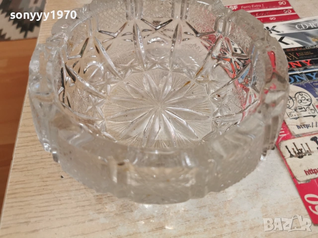 КРИСТАЛ-ГОЛЯМ РЕТРО ПЕПЕЛНИК 2405261902L1, снимка 9 - Антикварни и старинни предмети - 54661876