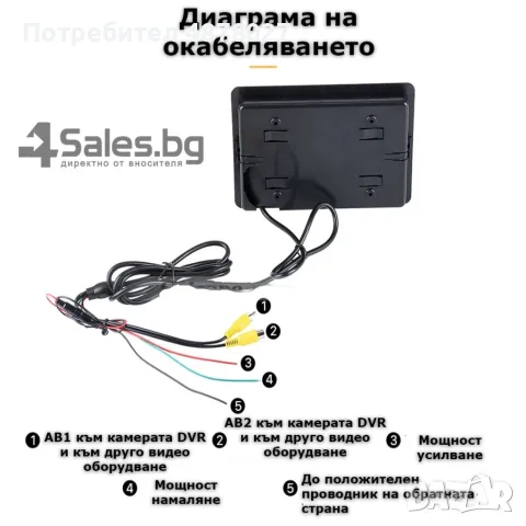 Монитор за кола с 7 инча LCD дисплей,   HD 800 x 480 p и 2 AV изхода PK LCD2, снимка 6 - Аксесоари и консумативи - 55337705