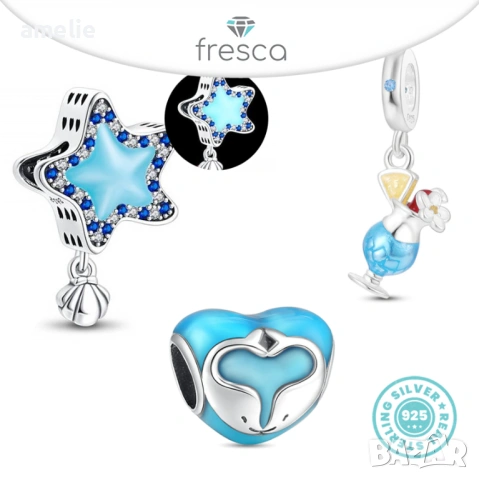 Цената е за Целия Сет! Ликвидация! 50% OFF! Сет Fresca Summer по модел тип Pandora Пандора, S925