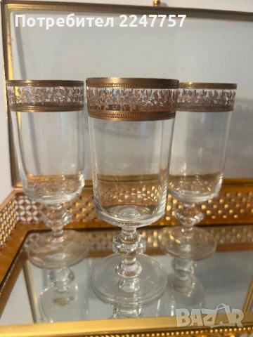 3 броя кристални чаши водни