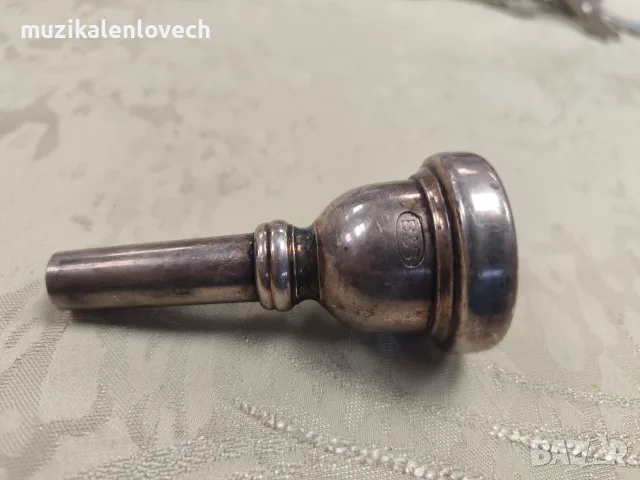 Vintage B&S 7/1 Baritone / Tenorhorn Mouthpiece – Made in GDR – Original German Silver-Plated, снимка 4 - Духови инструменти - 55532328