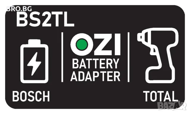 Преходник адаптер батерия Bosch 18V към инструмент Total 20V BS2TL
