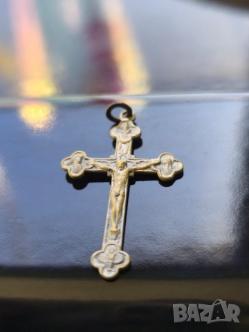 Стар посребрен бронзов Кръст ITALY