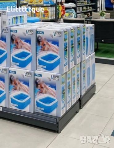 Надуваем градински басейн 170x115x47 см, 425 л, семеен басейн от PVC с 3 въздушни камери 