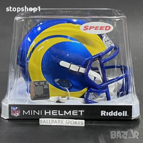 Каска Los Angeles Rams Speed ​​Mini, Riddell, лицензирана от NFL, чисто нова!