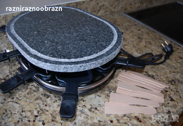 Раклет грил с овална каменна плоча Cooks Professional, снимка 9 - Скари - 55655759