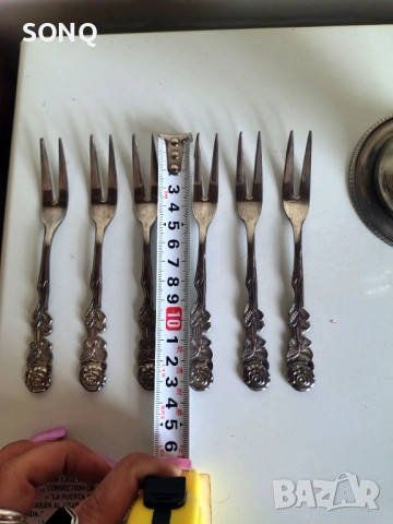 Прекрасен Посребрен Стар Съд Със Вилички, снимка 10 - Антикварни и старинни предмети - 54020241