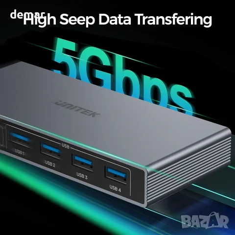 iNTEK USB DP KVM суич 2-в-1, с USB 3.0 разпределение и превключване за 2 компютъра към 1 монитор, снимка 6 - Суичове - 55672554