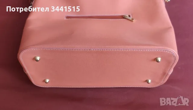Дамска чанта Donna Italiana Firenze – розова, с дълга презрамка, снимка 5 - Чанти - 55471363