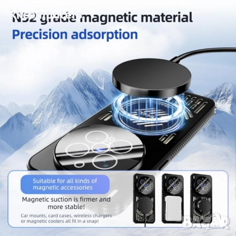 ABEEL Ice Fox Series MagSafe охлаждащ калъф за vivo X300 с протектор – 5 цвята, снимка 6 - Калъфи, кейсове - 54548709