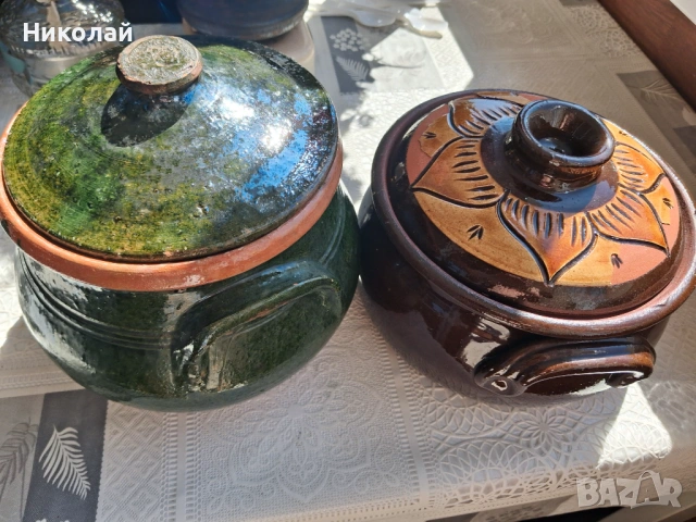 Керамичен гювеч с капак, снимка 3 - Съдове за готвене - 54794707