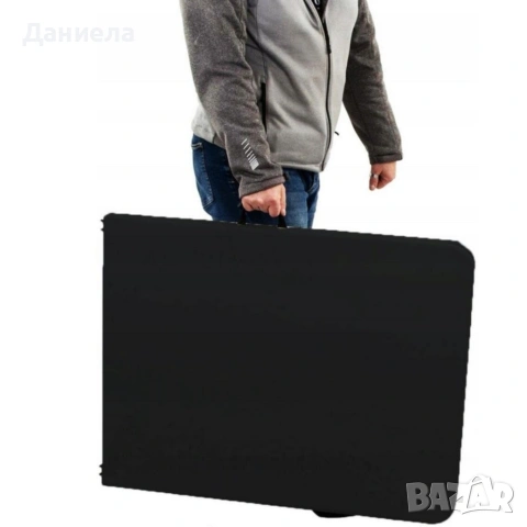 Сгъваема кетъринг маса 180x70 см - Куфар за лесно пренасяне, до 100 кг, черна, снимка 7 - Други - 54779825