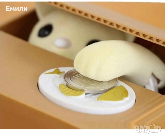 Интерактивна касичка котенце в кашон , снимка 2 - Други - 54398282