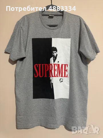 Supreme Scarface Split Tee Heather Grey Size L T-Shirt Tony Montana