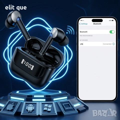 Безжични Bluetooth слушалки TWS с LED дисплей, ENC микрофон и IPX7 водоустойчивост, снимка 6 - Bluetooth слушалки - 55261824