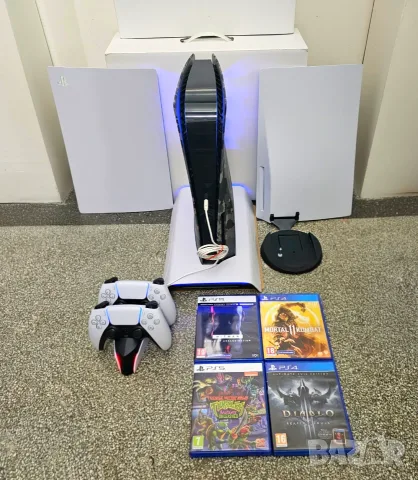 Камуфлажен PlayStation 5 с 2 джойстика, 4 топ игри, 2 охлаждания, PS5