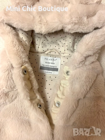 Пухкаво бебешко елече Primark с ушички 18-24 м  – Като НОВО, снимка 5 - Бебешки якета и елеци - 54169830