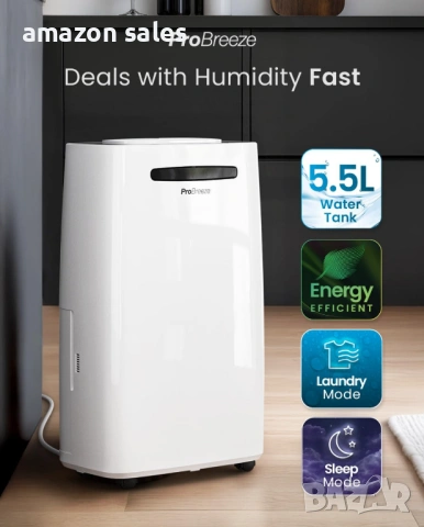 Pro Breeze 20L/Day Smart 20-л./ден влагоабсорбатор,резервоар 5,5л,електрически, снимка 10 - Влагоабсорбатори и влагоуловители - 54388460