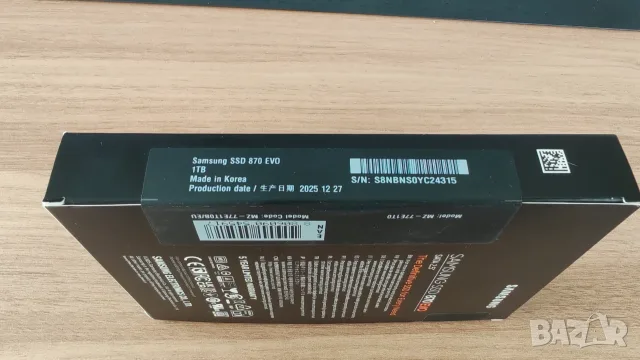 Продавам SSD Samsung 870 EVO 1TB, снимка 3 - Твърди дискове - 55469743