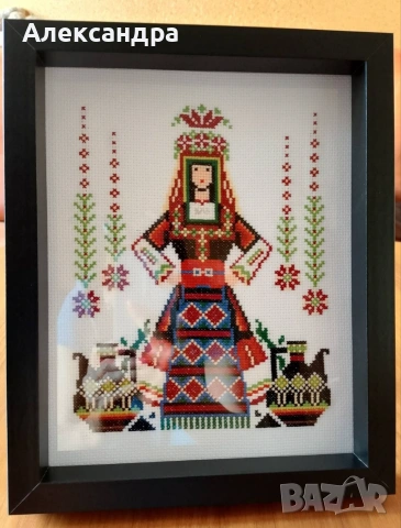 Шевица "Лазарка със стомни" в рамка