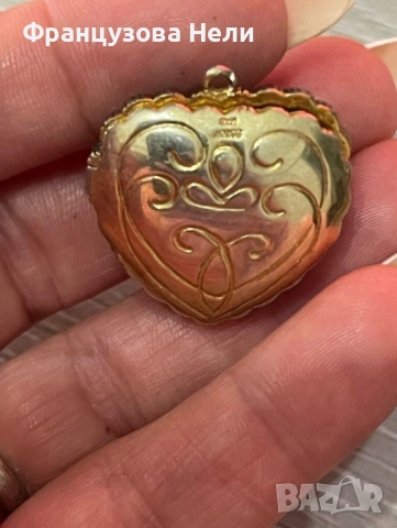 Старинно сърце с Изумруди и Диаманти, снимка 4 - Колиета, медальони, синджири - 54117800