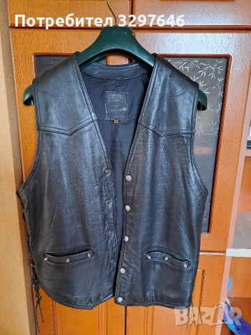 Кожен рокерски елек естествена кожа