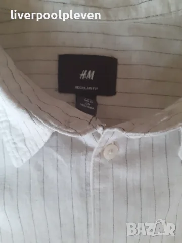 👉Ленена H&M Original L, снимка 4 - Ризи - 55344866