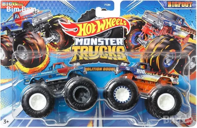 Комплект Hot Wheels Monster Trucks 2 колички - различни модели, снимка 2 - Коли, камиони, мотори, писти - 55378564