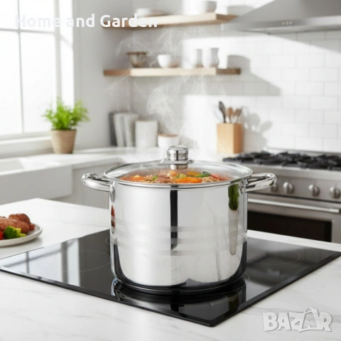 Тенджера Edenberg – неръждаема стомана с многослойно дъно за бързо и равномерно готвене, снимка 4 - Съдове за готвене - 54028543