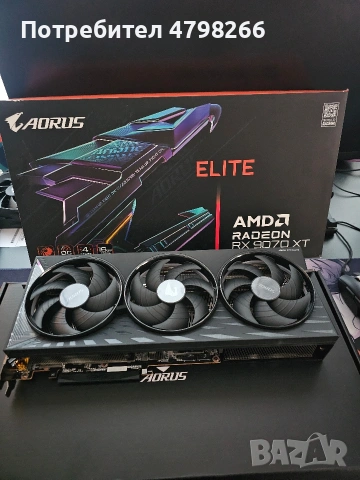 Gigabyte AORUS RADEON RX 9070 XT elite 16GB GDDR6, снимка 3 - Видеокарти - 54208843