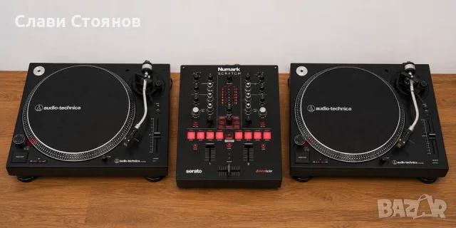 Продавам комплект за DVS / DJ – Audio-Technica LP120 + Numark Scratch + кейсове