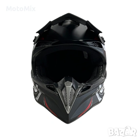 Мотокрос каска - Matt Black/Grey Red, снимка 6 - Аксесоари и консумативи - 54354474